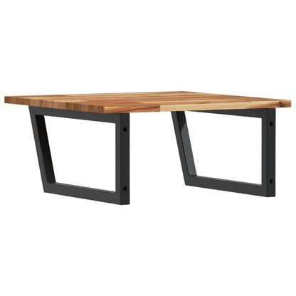 Basin Shelf Wall Mounted Steel and Solid Wood Acacia