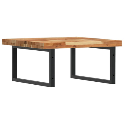 Basin Shelf Wall Mounted Steel and Solid Wood Acacia