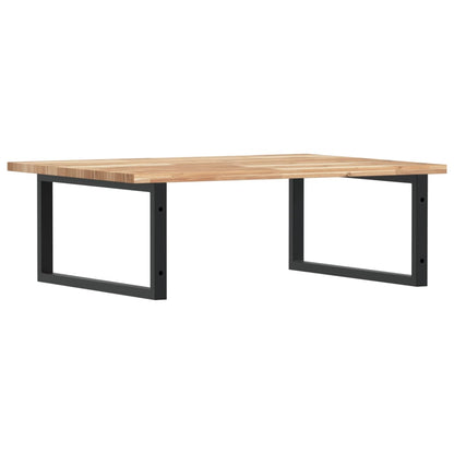 Basin Shelf Wall Mounted Steel and Solid Wood Acacia