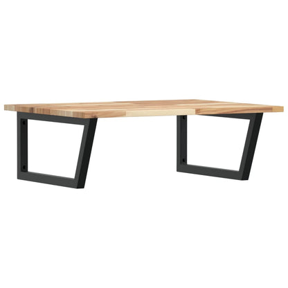 Basin Shelf Wall Mounted Steel and Solid Wood Acacia