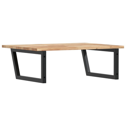 Basin Shelf Wall Mounted Steel and Solid Wood Acacia