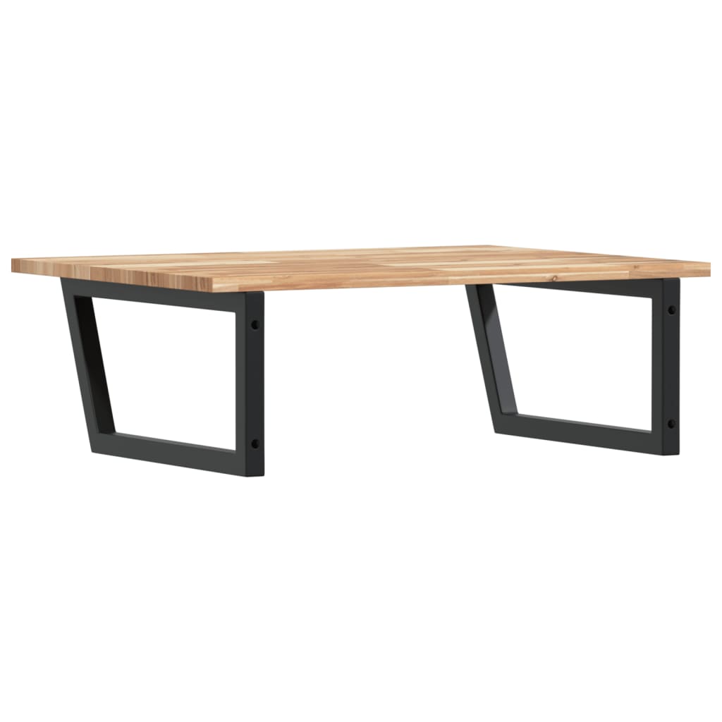 Basin Shelf Wall Mounted Steel and Solid Wood Acacia
