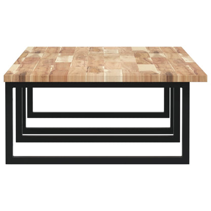 Basin Shelf Wall Mounted Steel and Solid Wood Acacia