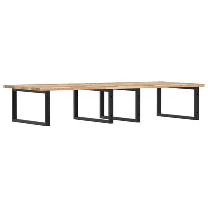 Basin Shelf Wall Mounted Steel and Solid Wood Acacia