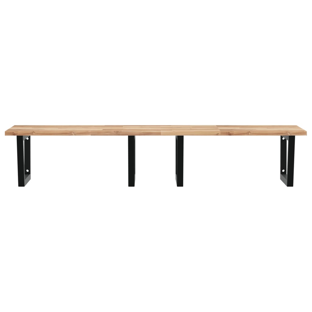 Basin Shelf Wall Mounted Steel and Solid Wood Acacia