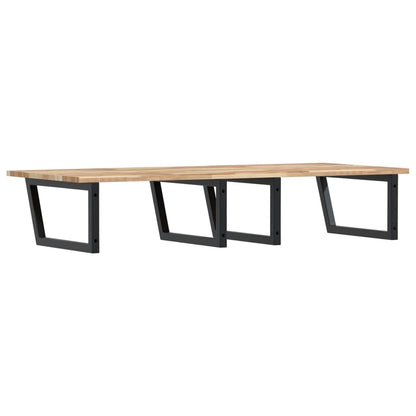 Basin Shelf Wall Mounted Steel and Solid Wood Acacia