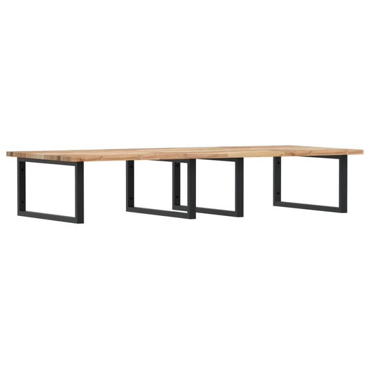 Basin Shelf Wall Mounted Steel and Solid Wood Acacia