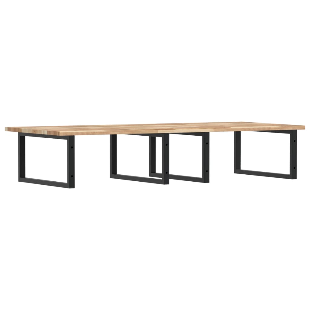 Basin Shelf Wall Mounted Steel and Solid Wood Acacia