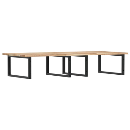 Basin Shelf Wall Mounted Steel and Solid Wood Acacia