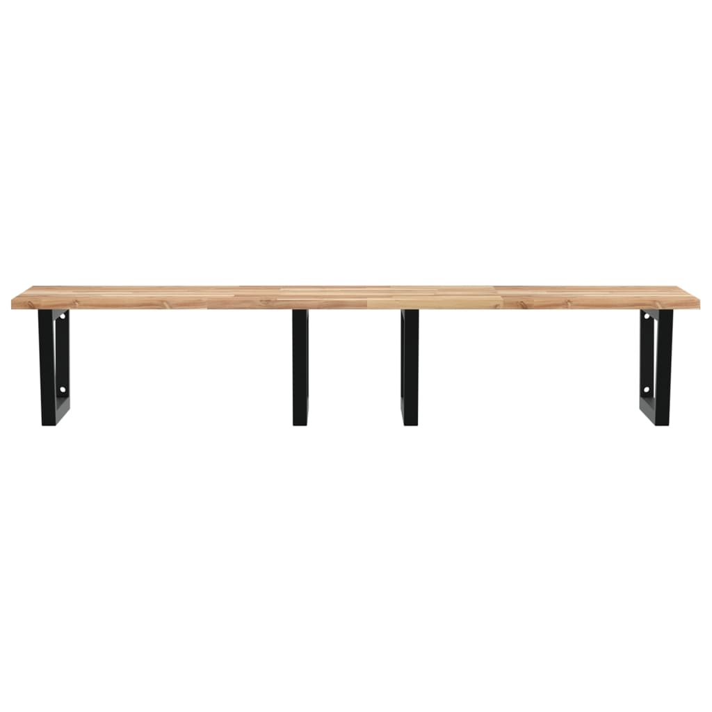 Basin Shelf Wall Mounted Steel and Solid Wood Acacia