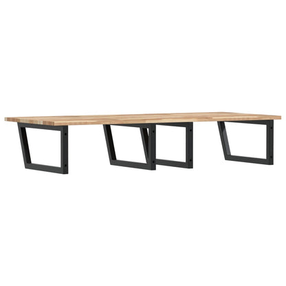 Basin Shelf Wall Mounted Steel and Solid Wood Acacia