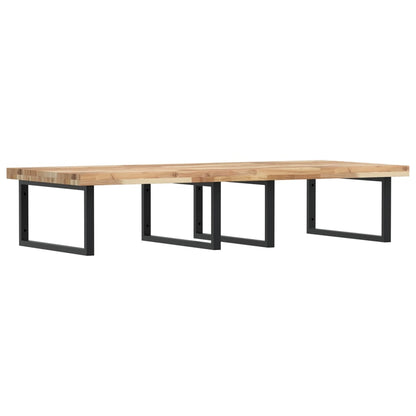 Basin Shelf Wall Mounted Steel and Solid Wood Acacia