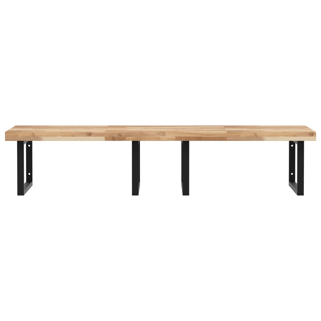 Basin Shelf Wall Mounted Steel and Solid Wood Acacia