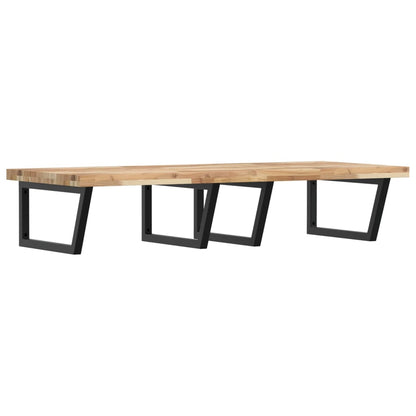 Basin Shelf Wall Mounted Steel and Solid Wood Acacia