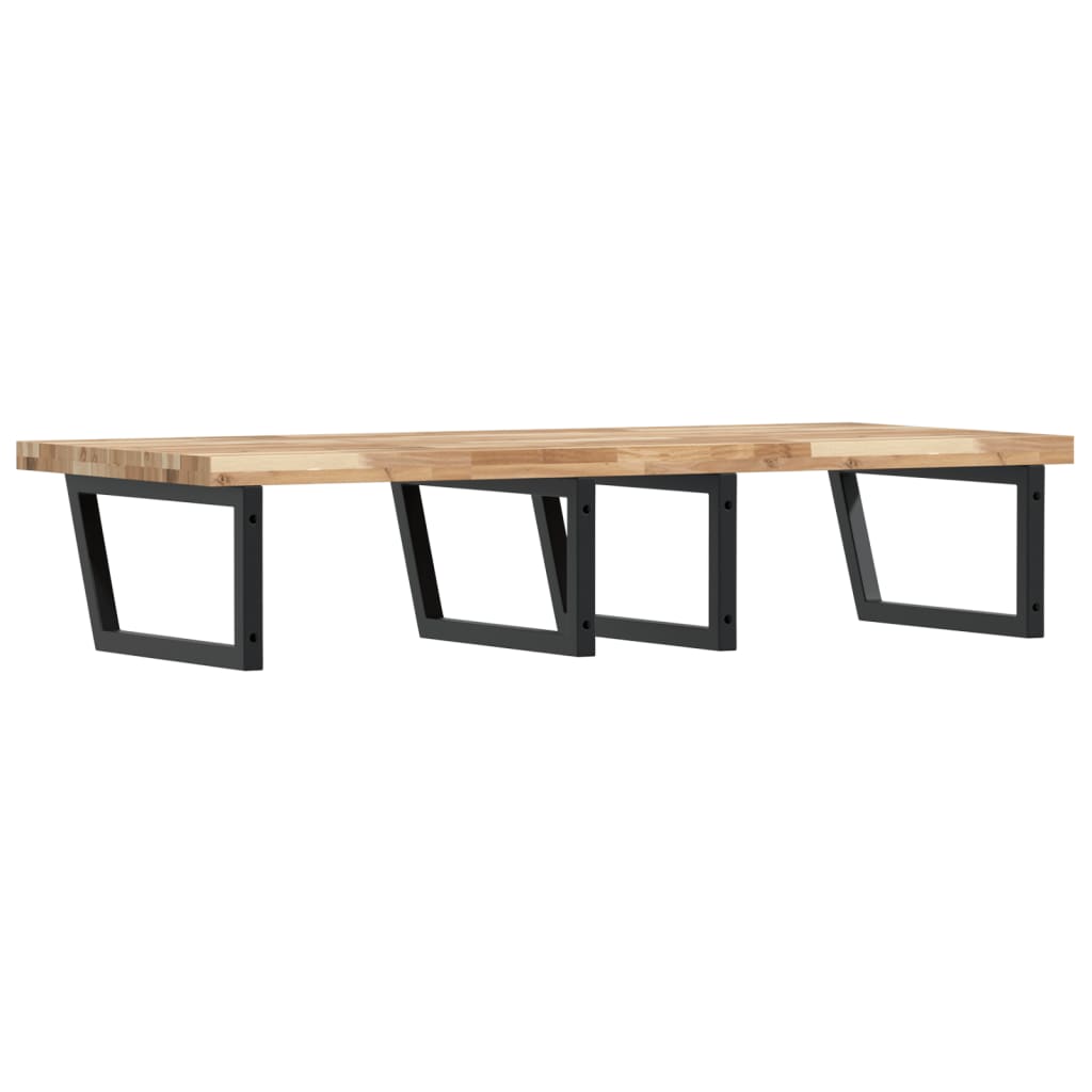 Basin Shelf Wall Mounted Steel and Solid Wood Acacia