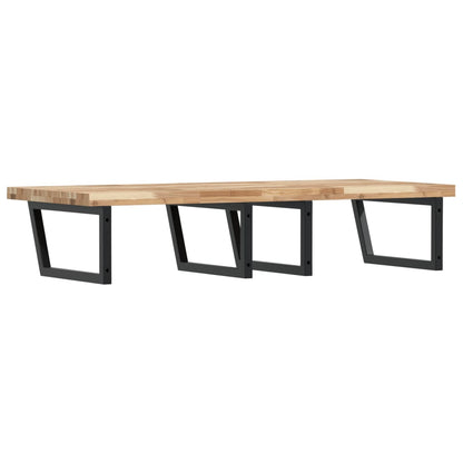 Basin Shelf Wall Mounted Steel and Solid Wood Acacia