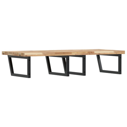 Basin Shelf Wall Mounted Steel and Solid Wood Acacia