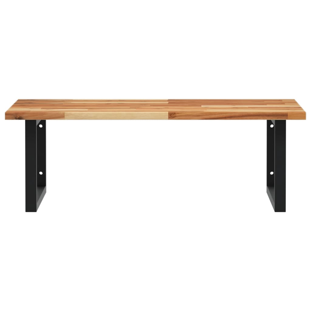 Basin Shelf Wall Mounted Steel and Solid Wood Acacia