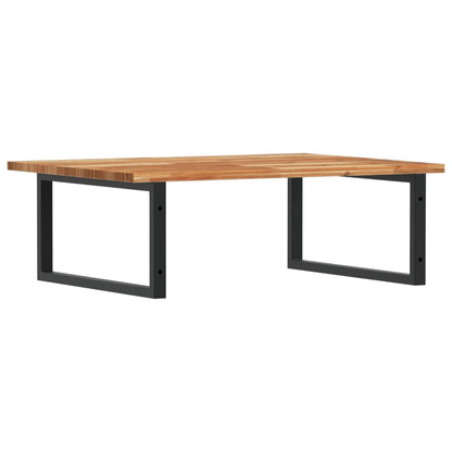 Basin Shelf Wall Mounted Steel and Solid Wood Acacia