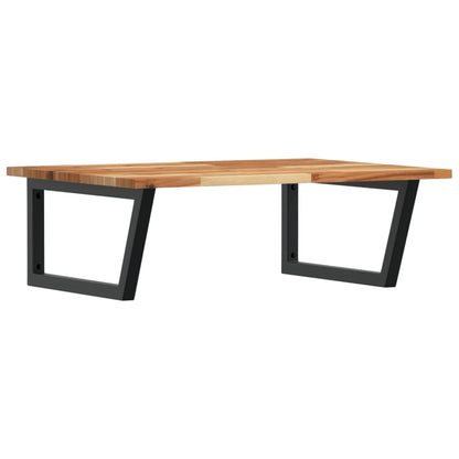 Basin Shelf Wall Mounted Steel and Solid Wood Acacia