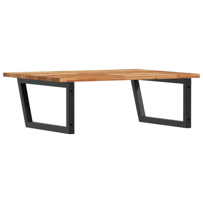 Basin Shelf Wall Mounted Steel and Solid Wood Acacia