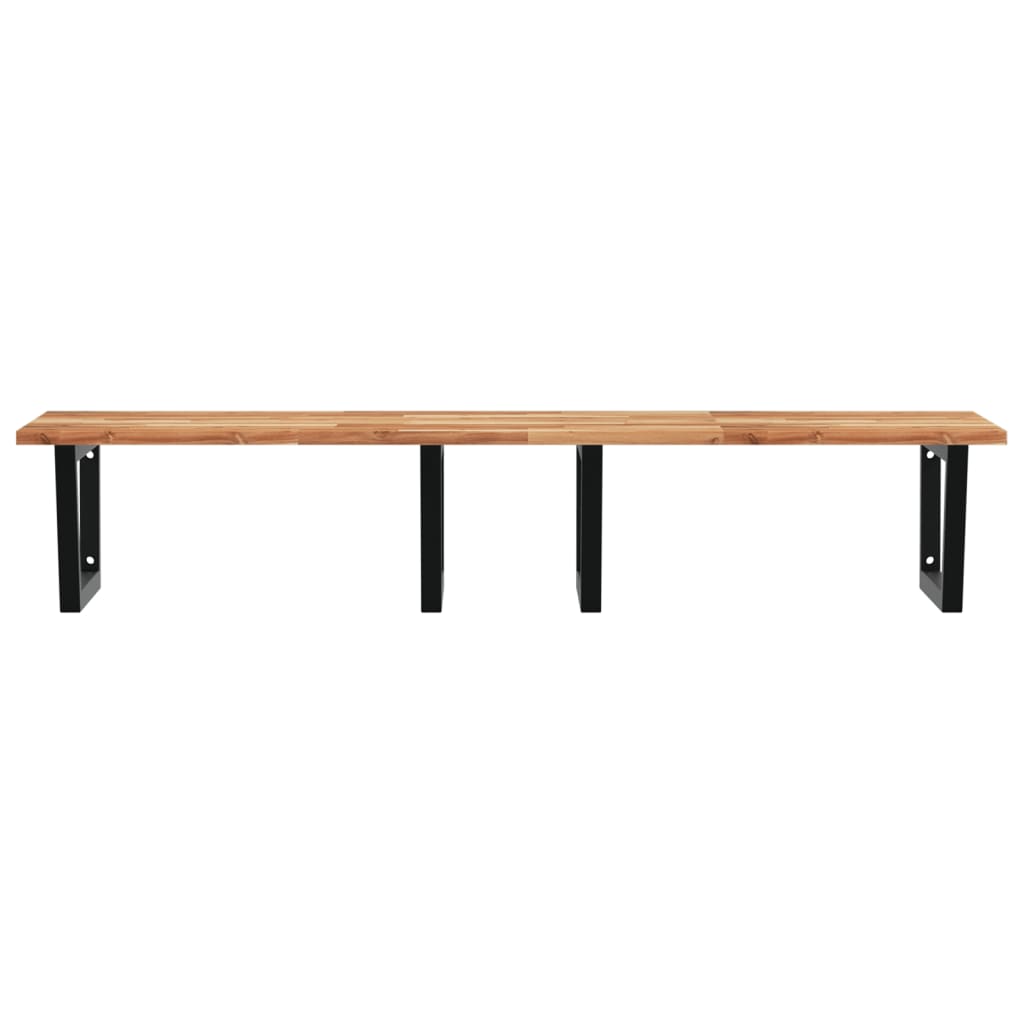 Basin Shelf Wall Mounted Steel and Solid Wood Acacia