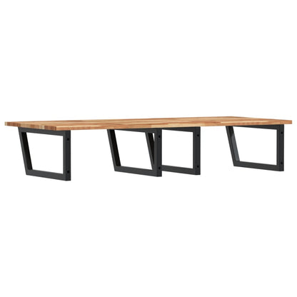 Basin Shelf Wall Mounted Steel and Solid Wood Acacia