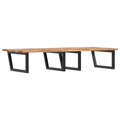 Basin Shelf Wall Mounted Steel and Solid Wood Acacia