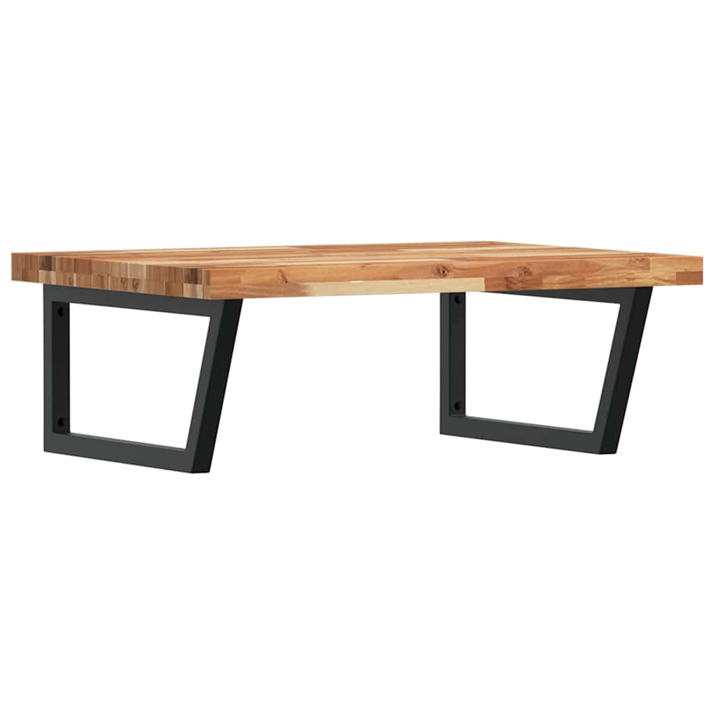 Basin Shelf Wall Mounted Steel and Solid Wood Acacia