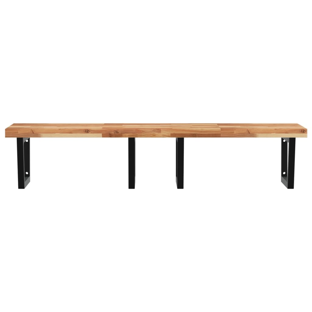 Basin Shelf Wall Mounted Steel and Solid Wood Acacia