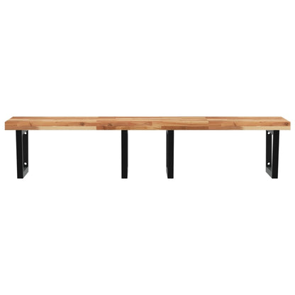 Basin Shelf Wall Mounted Steel and Solid Wood Acacia