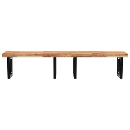 Basin Shelf Wall Mounted Steel and Solid Wood Acacia
