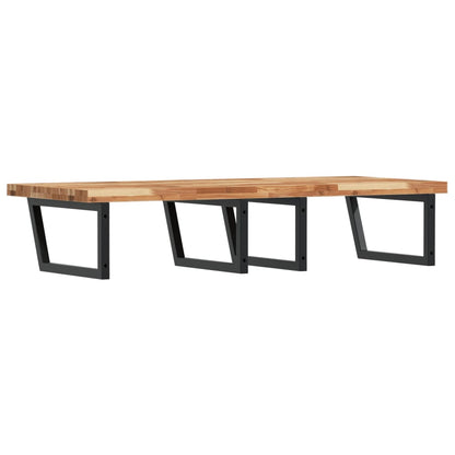 Basin Shelf Wall Mounted Steel and Solid Wood Acacia