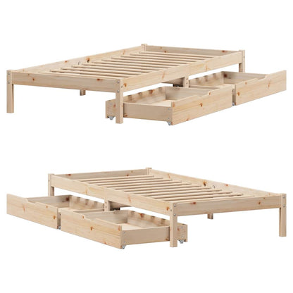 Bed Frame without Mattress 90x190 cm Single Solid Wood Pine