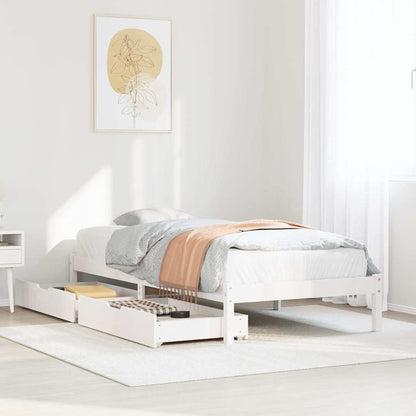 Bed Frame without Mattress White 90x190 cm Single Solid Wood Pine