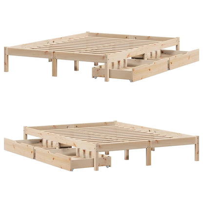 Bed Frame without Mattress 120x190 cm Small Double Solid Wood Pine