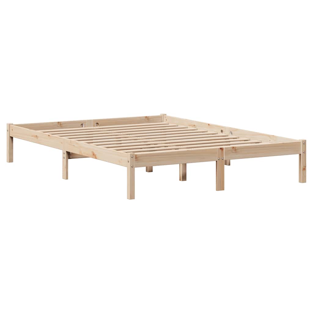 Bed Frame without Mattress 135x190 cm Double Solid Wood Pine