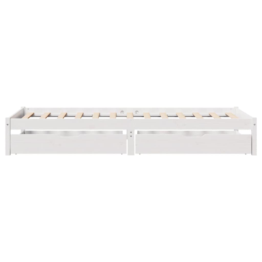 Bed Frame without Mattress White 100x200 cm Solid Wood Pine