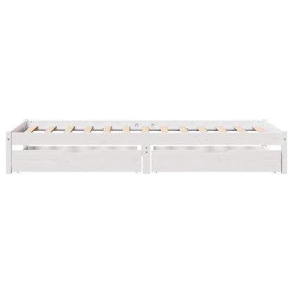 Bed Frame without Mattress White 100x200 cm Solid Wood Pine