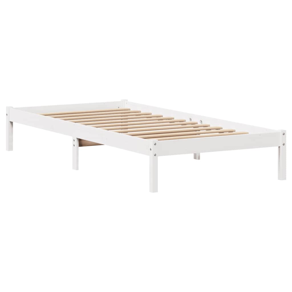 Bed Frame without Mattress White 100x200 cm Solid Wood Pine