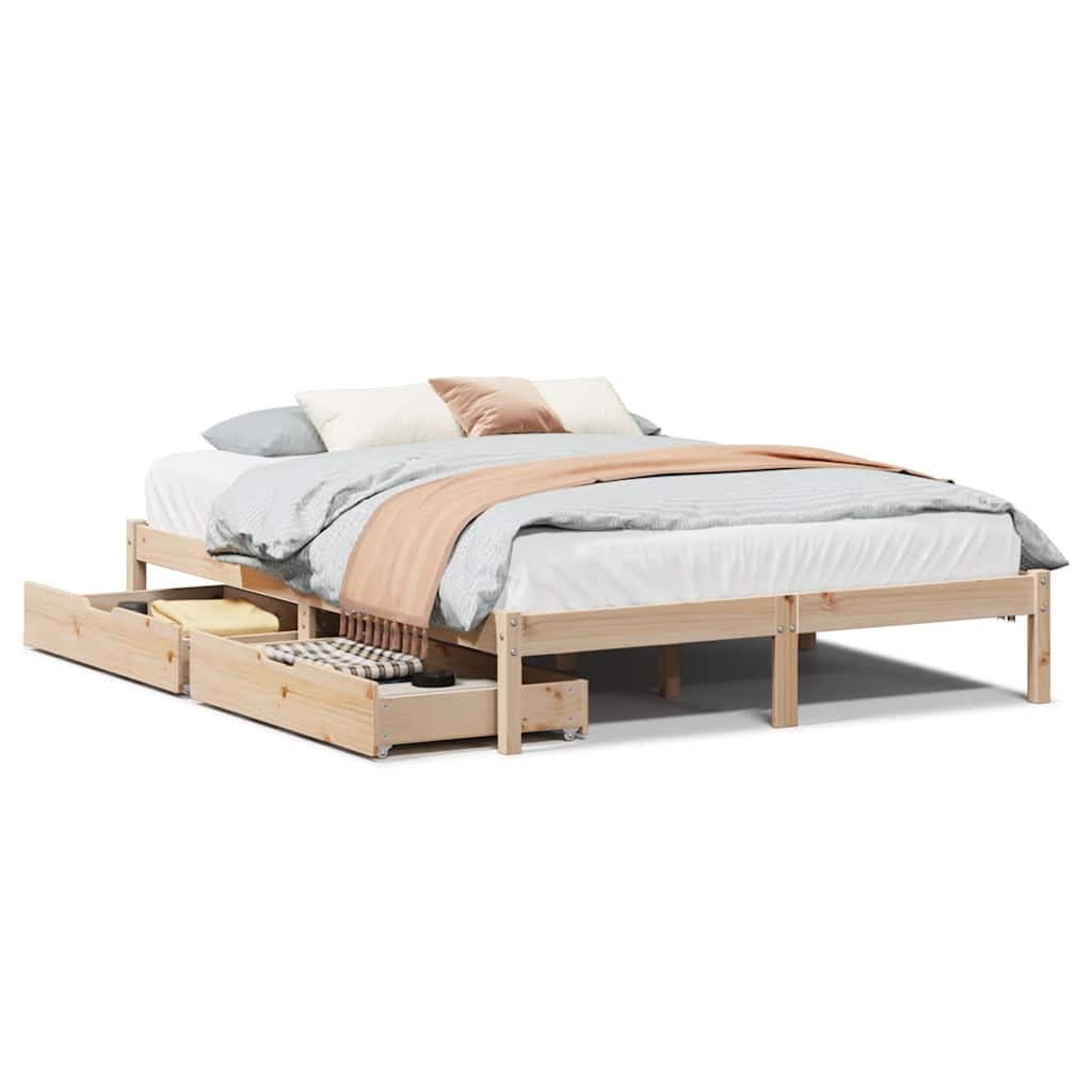 Bed Frame without Mattress 120x200 cm Solid Wood Pine