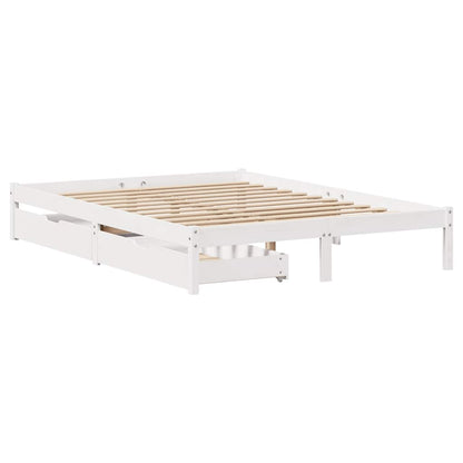 Bed Frame without Mattress White 120x200 cm Solid Wood Pine