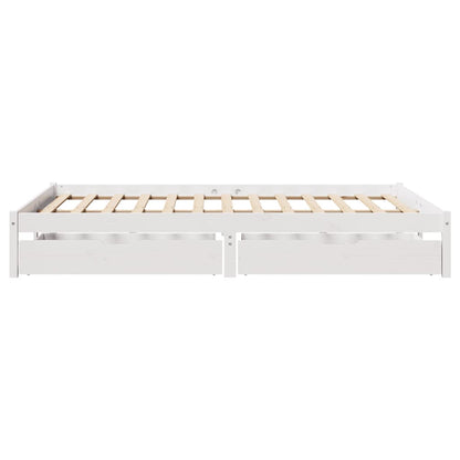 Bed Frame without Mattress White 120x200 cm Solid Wood Pine