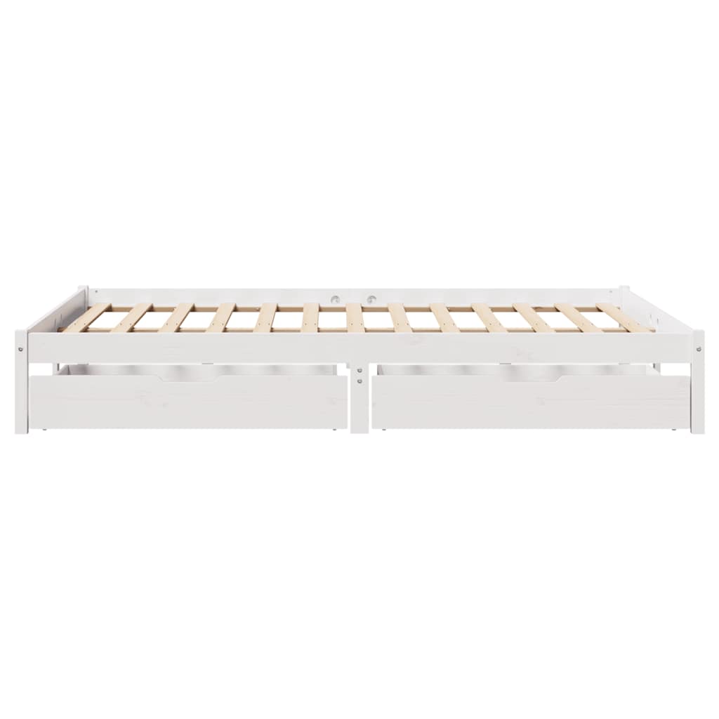 Bed Frame without Mattress White 140x200 cm Solid Wood Pine
