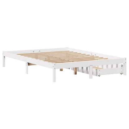 Bed Frame without Mattress White 140x200 cm Solid Wood Pine