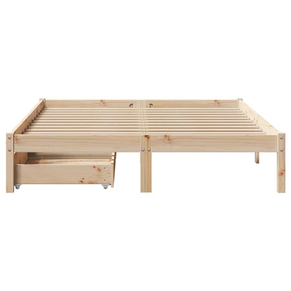 Bed Frame without Mattress 150x200 cm King Size Solid Wood Pine