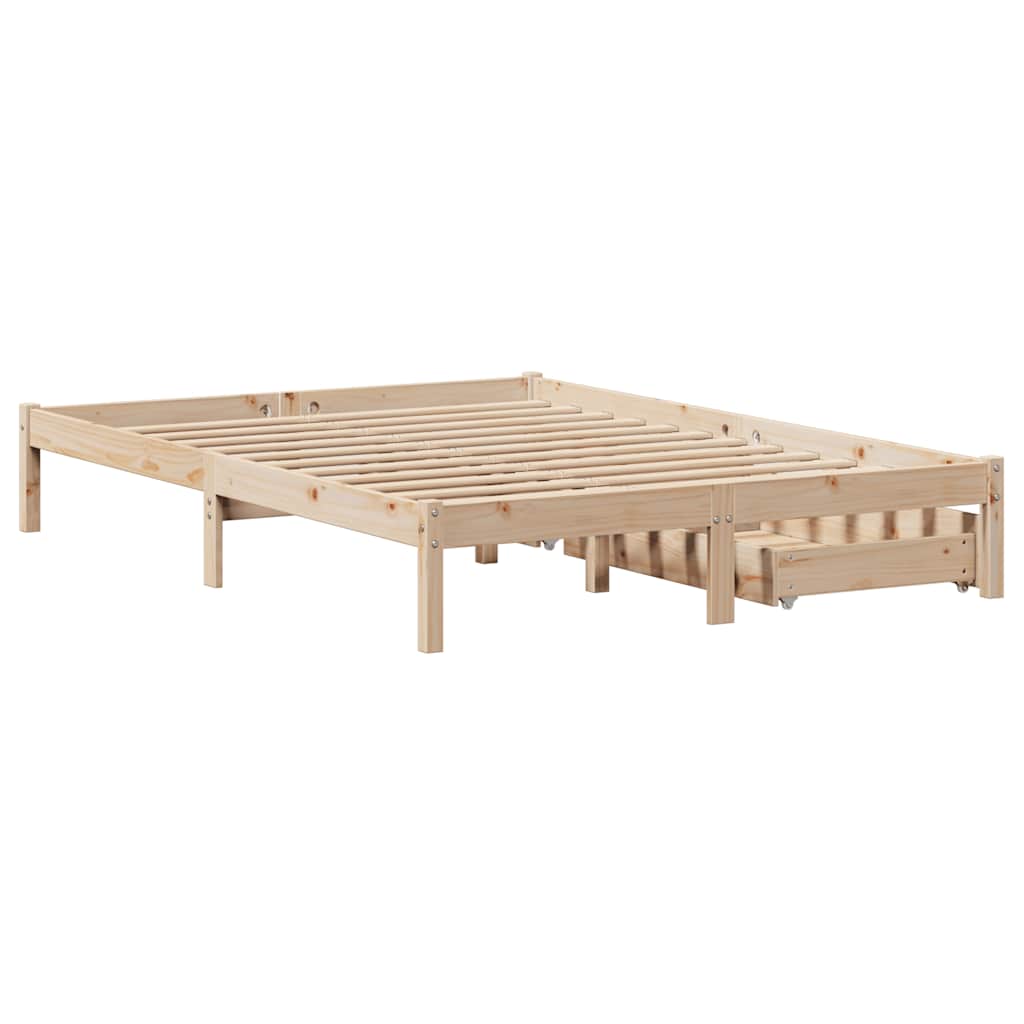 Bed Frame without Mattress 150x200 cm King Size Solid Wood Pine