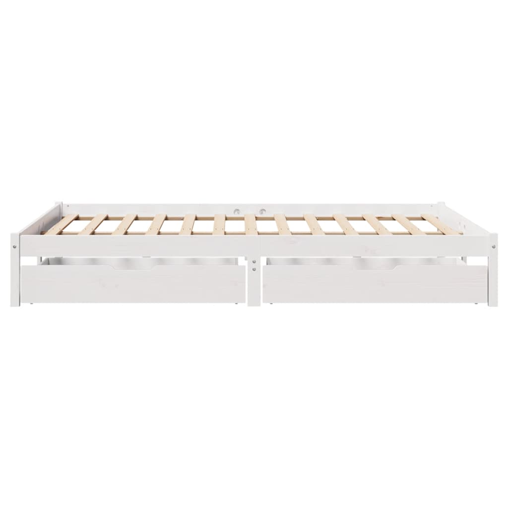 Bed Frame without Mattress White 160x200 cm Solid Wood Pine