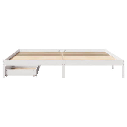 Bed Frame without Mattress White 180x200 cm Super King Solid Wood Pine