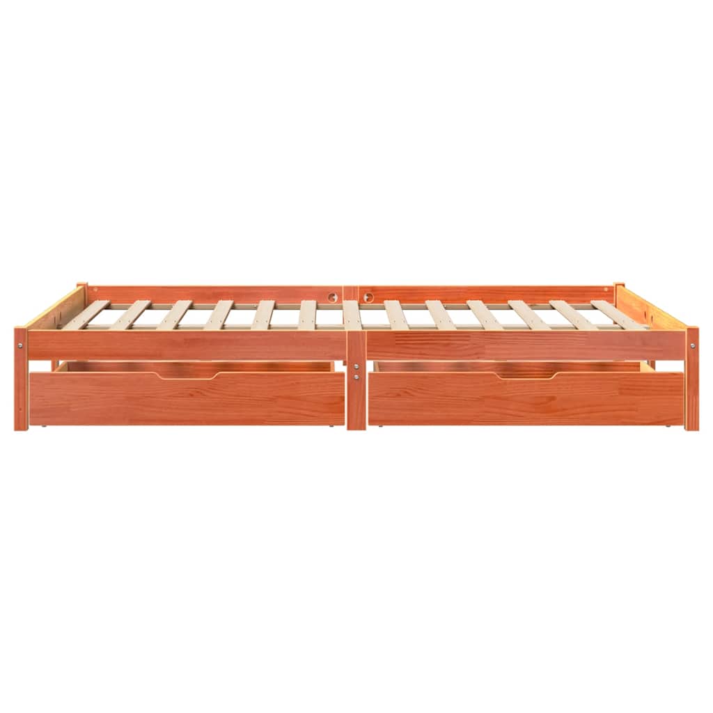 Bed Frame without Mattress Wax Brown 120x190 cm Small Double Solid Wood Pine